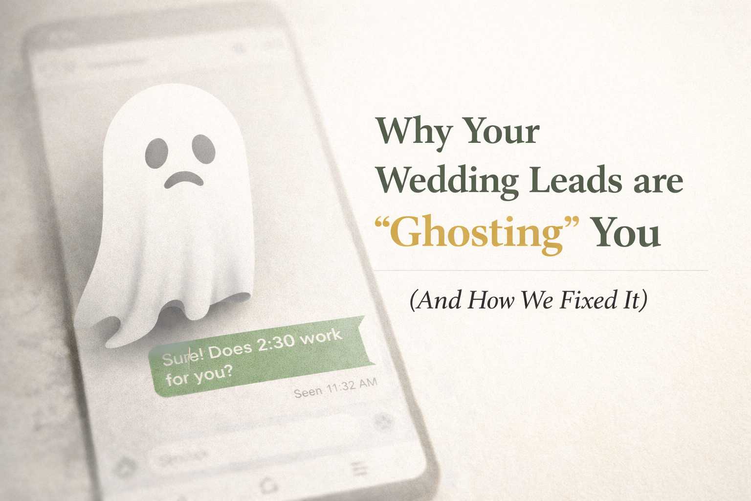 Why Your Wedding Leads are "Ghosting" You (And How We Fixed It)